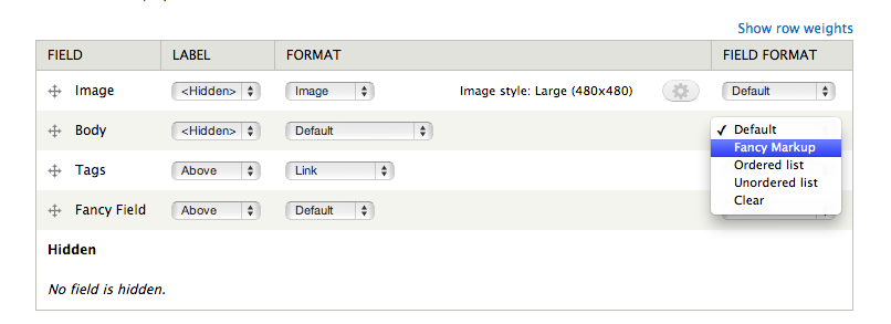 Field - Manage Display