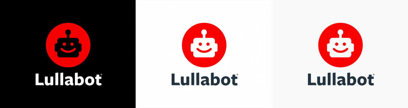 Lullabot logo on solid backgrounds