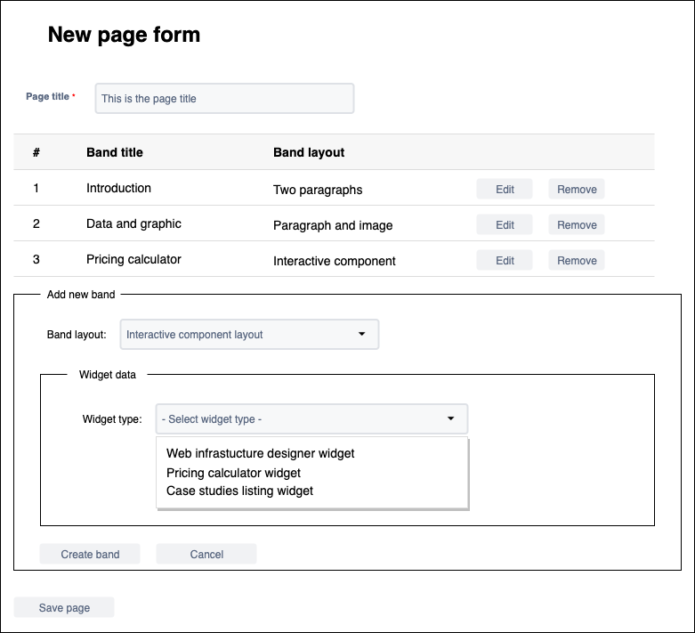 New Page Form
