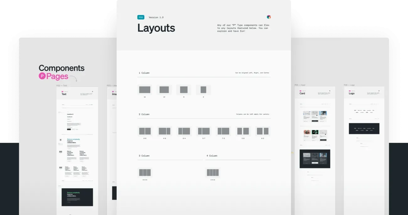 Screen shot of New Relic's design system's layouts.