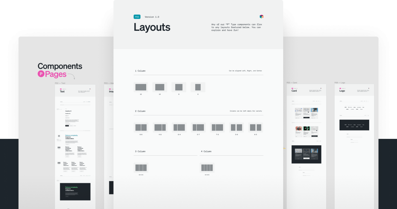 Screen shot of New Relic's design system's layouts.