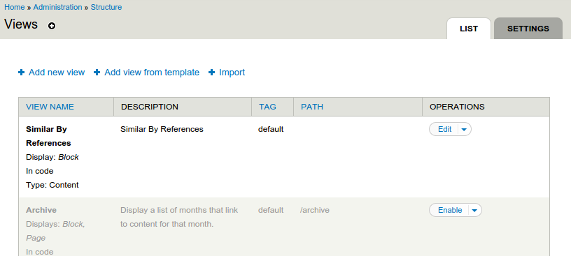 Similar By References - Views block