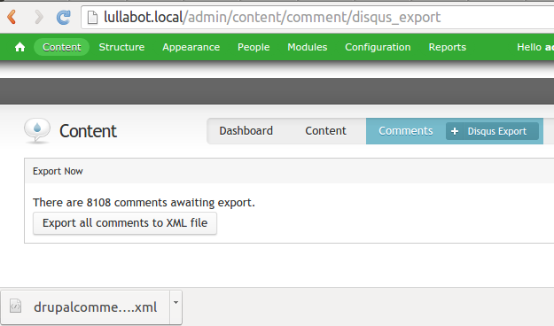 Exported comments
