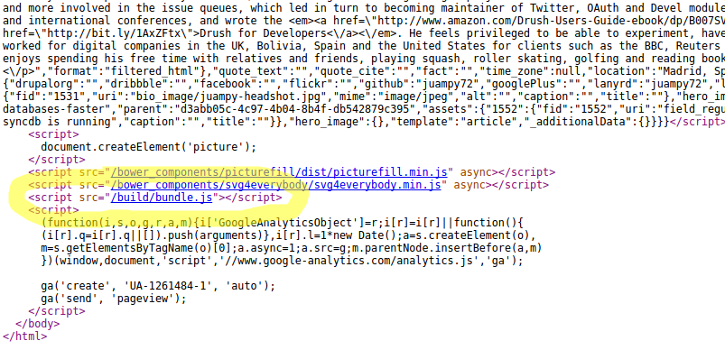 Article's bottom source HTML