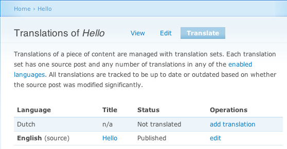 Drupal add translation tab screenshot