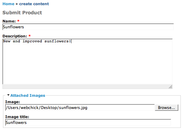 Image attach field