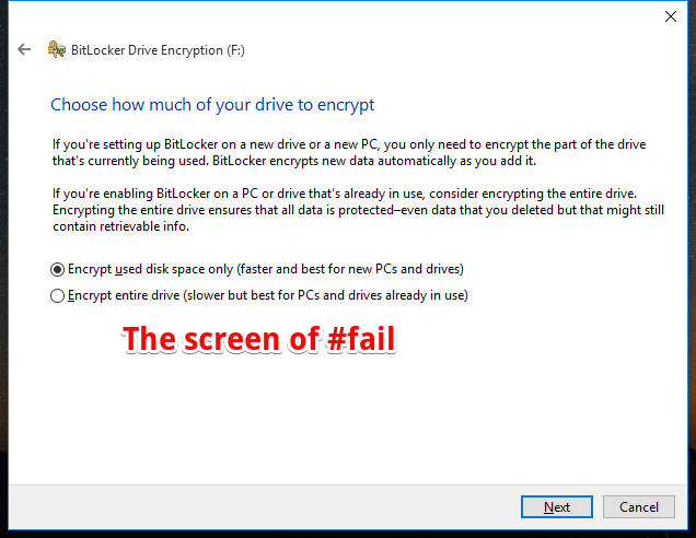 Shows that eDrive isn't working