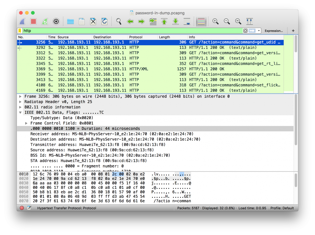 Filtering to HTTP traffic