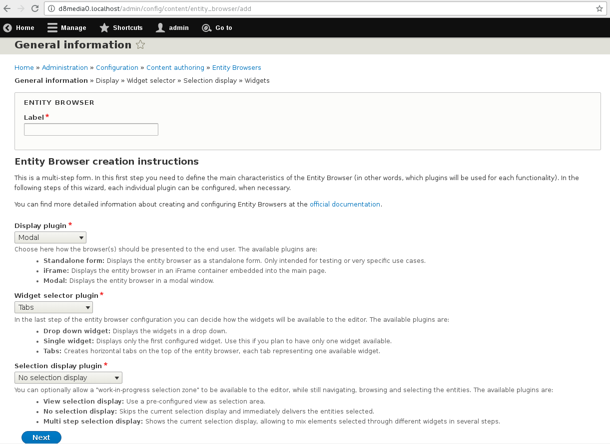 Browser general configuration