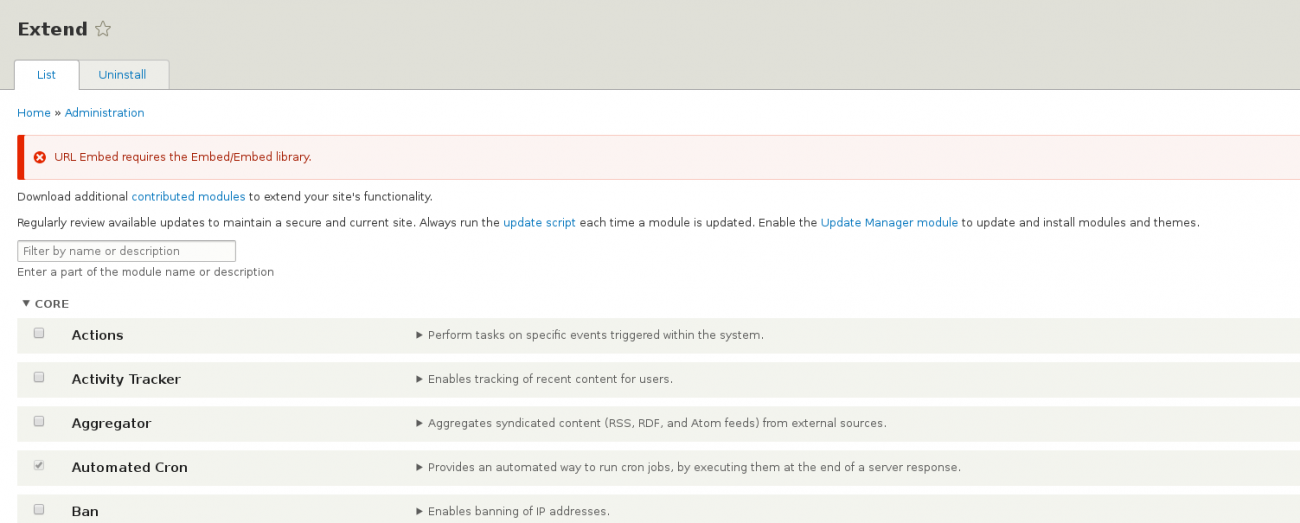 URL Embed library error