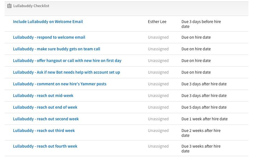 Lullabuddy Checklist Screenshot