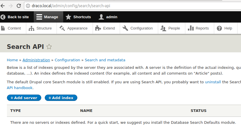 Search API home