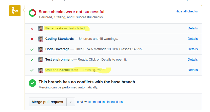 CI feedback