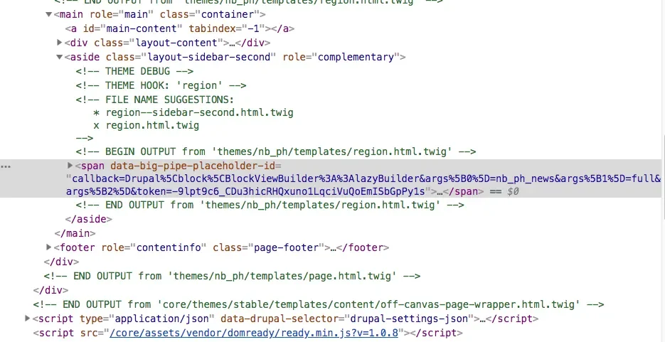 Yay! We can finally see the placeholder HTML