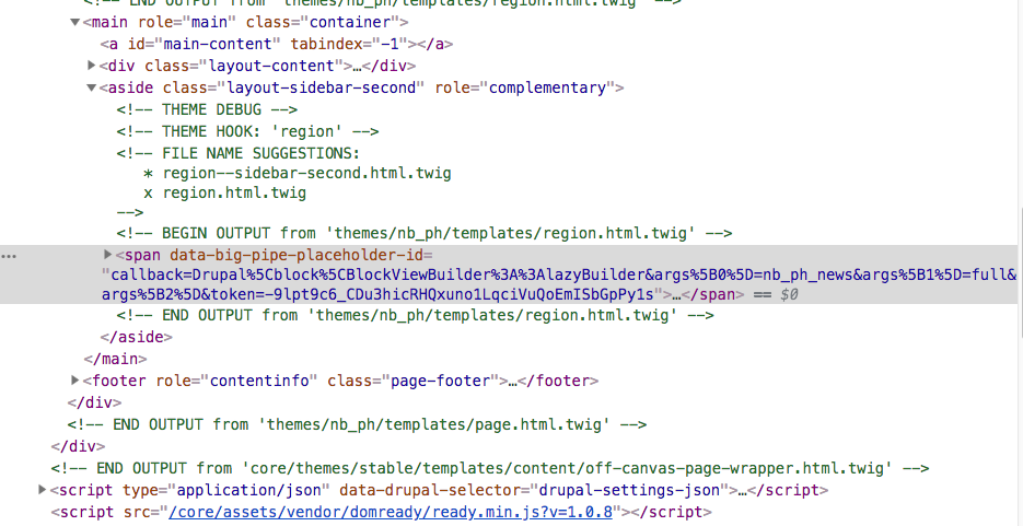 Yay! We can finally see the placeholder HTML