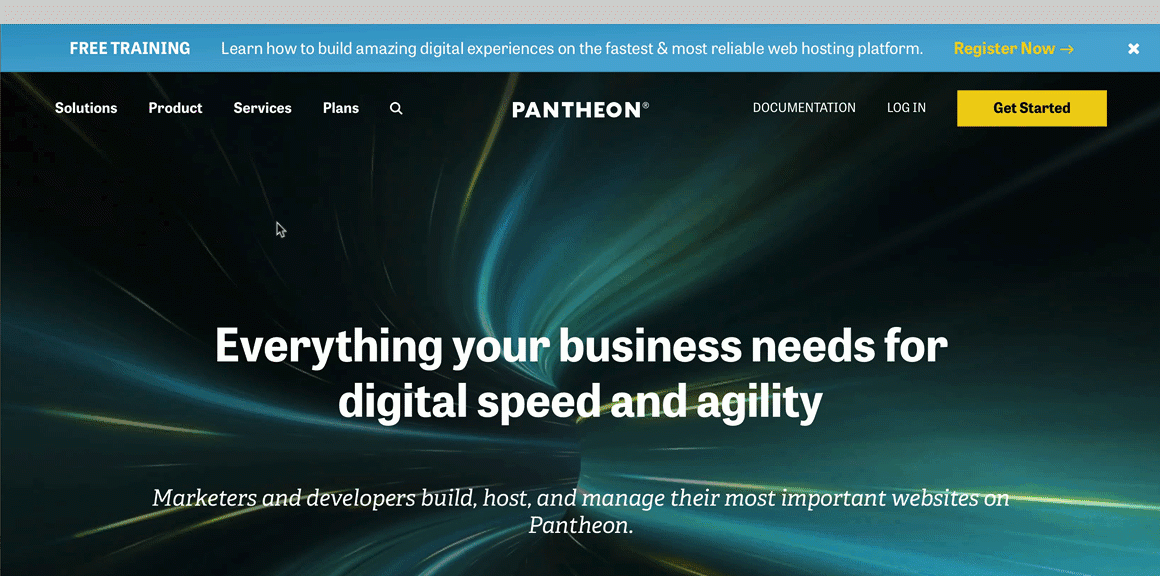 Pantheon desktop navigation