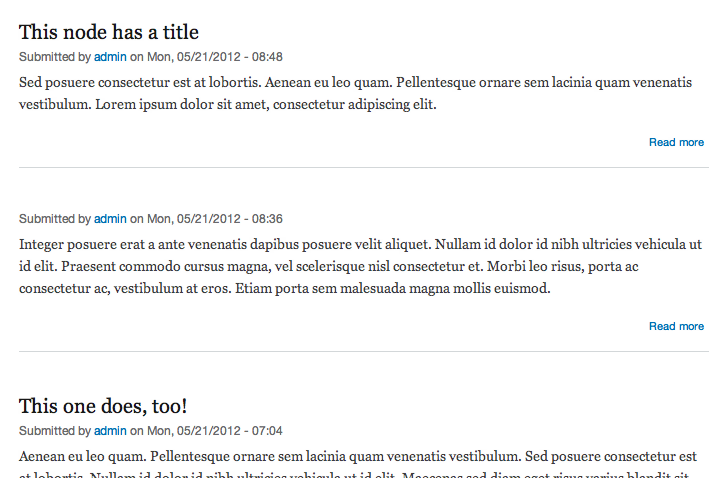 Screenshot of resulting change to site