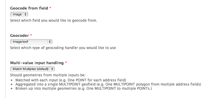 Geocoder EXIF data extraction