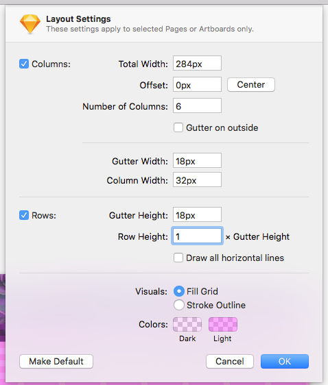 mobile layout settings