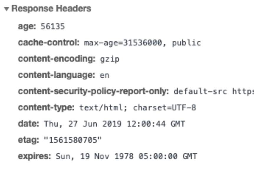 Snapshot of page headers