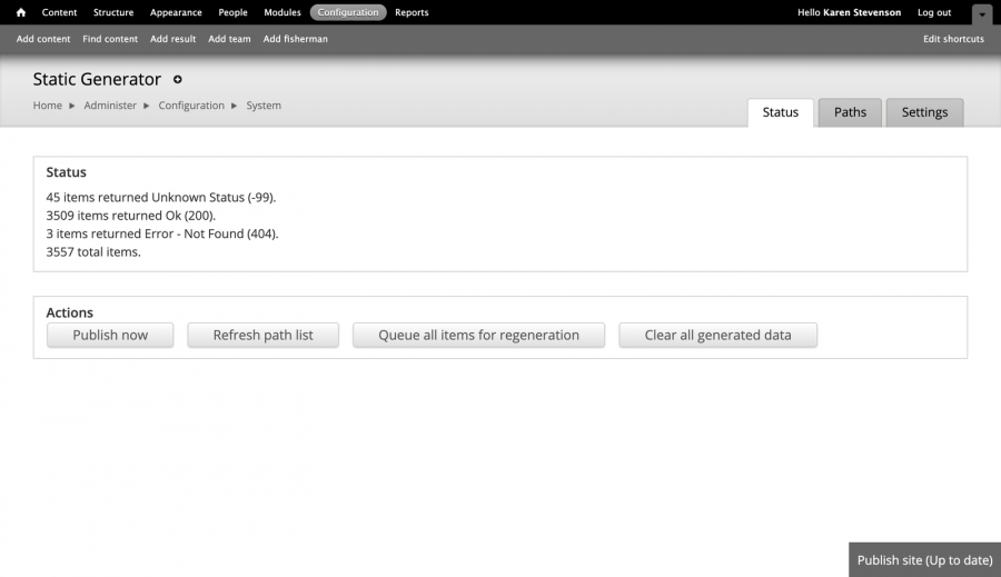 Screenshot of Static Generator