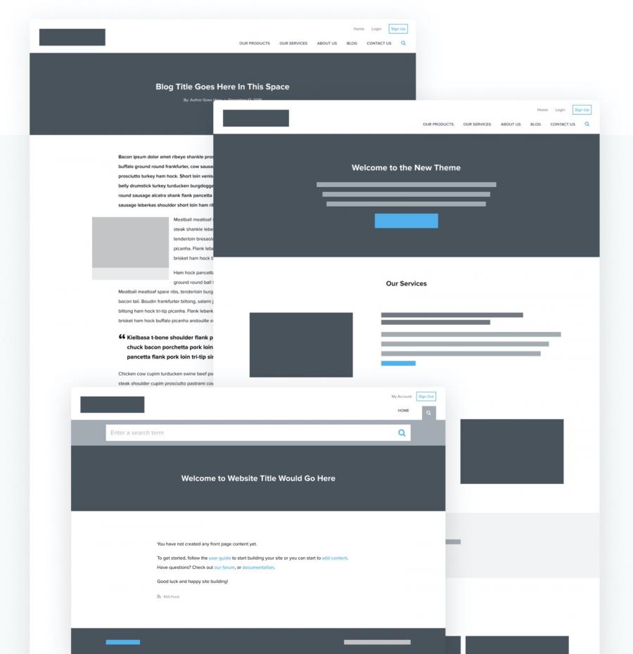 Wireframes for Olivero
