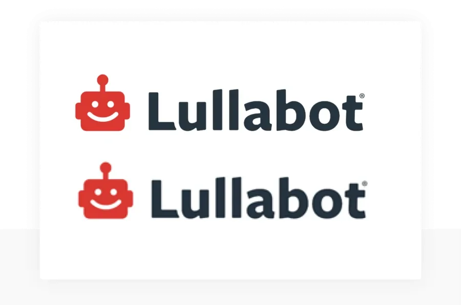 Lullabot logo comparison - svg versus jpg