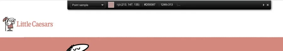 Color picker on Little Caesars' website