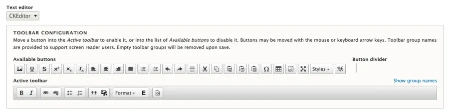 Drupal CKEditor Setup and settings