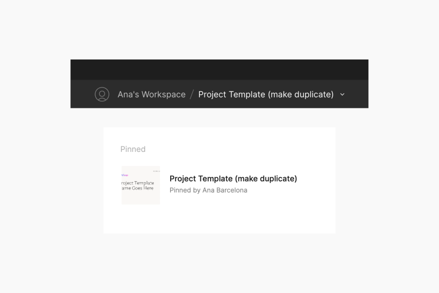 Pinning a project template in Figma