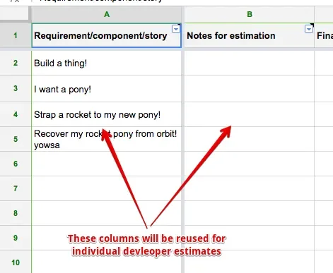 Adding line items to the master sheet