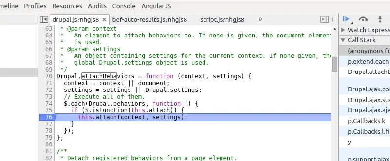 Google Chrome Debugging Console