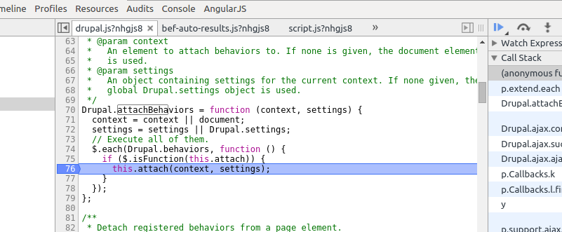 Google Chrome Debugging Console