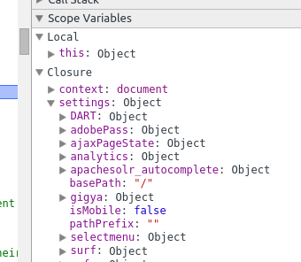 Scope Variables Panel