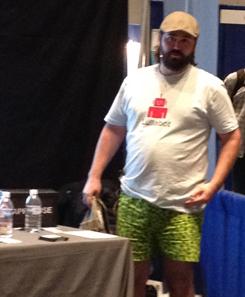 Kyle in boxers at the Drupalize.me booth