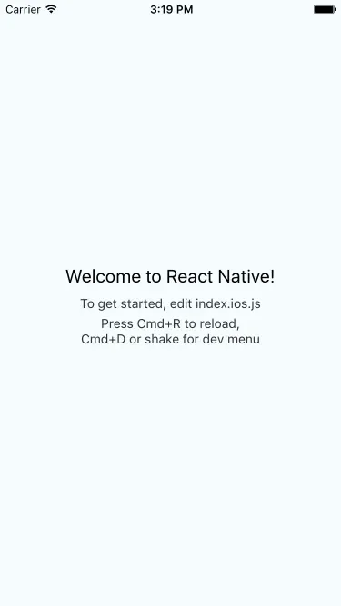 Default React Native splash screen