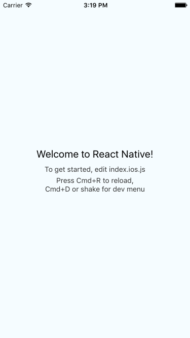 Default React Native splash screen