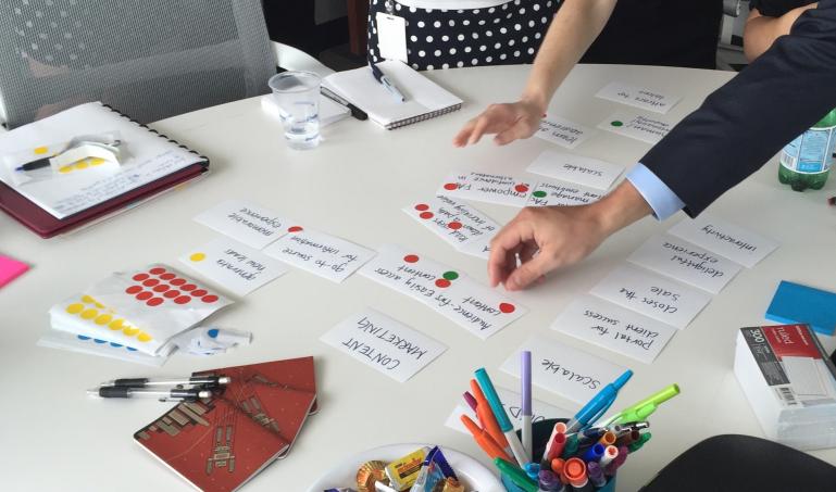 Participating in a card sorting exercise