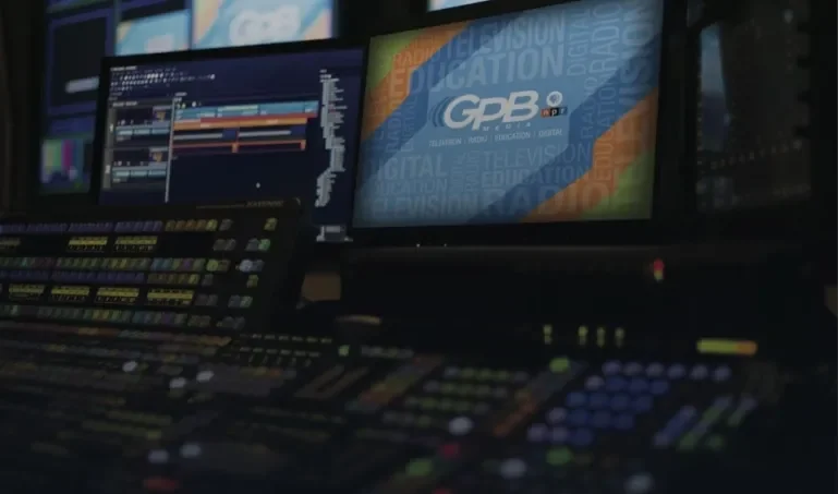 GPB logo on a screen