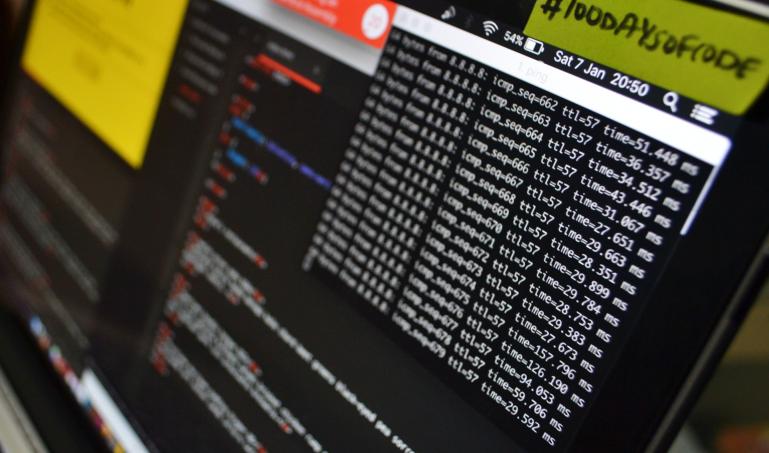 Terminal on a computer screen running a script