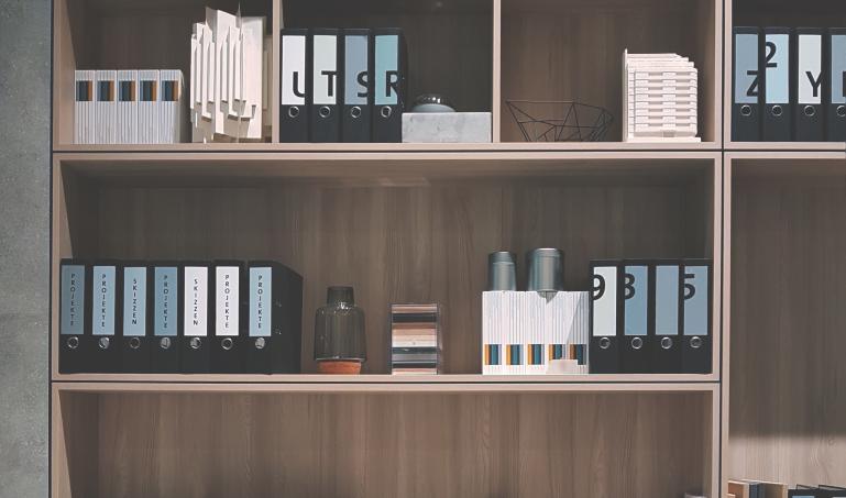 Bookshelves with different arrangements