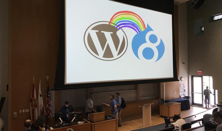 Title slide while presenting on Drupal at WordCamp Miami