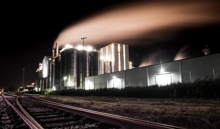 A factory in the dark