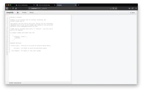 GraphiQL IDE landing page