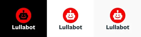 Lullabot logo on solid backgrounds