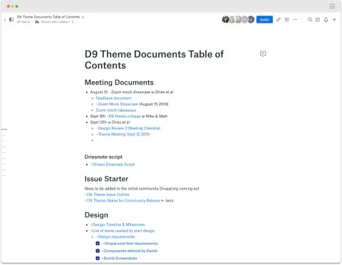 D9 Theme Discovery Phase table of contents