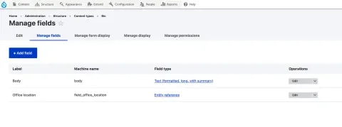 body and office location fields on a bio content type