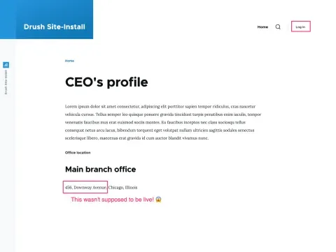 The office location update is already published in the live version of the bio.