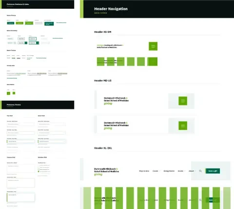 UI patterns and fonts for Dartmouth