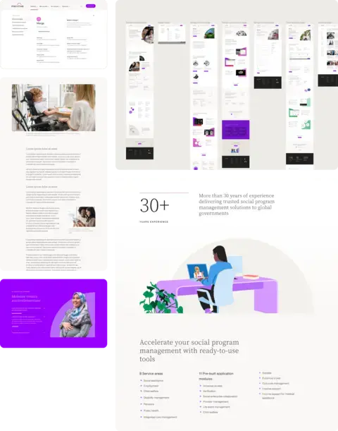 examples of Merative's other customer touchpoints and additinional page mockups